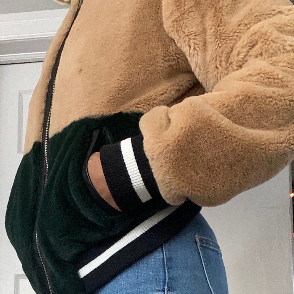 2 tone fluff jacket